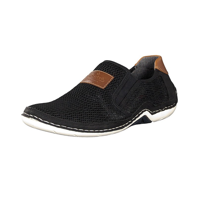 Slip On Rieker 07556-00 Para Homem - Pretas